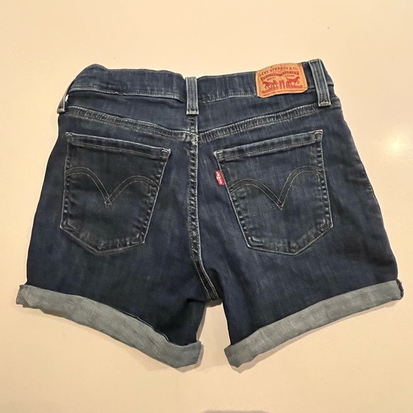Levi’s Women’s 26 Mid Length Blue Shorts Jean Denim - Picture 4 of 11